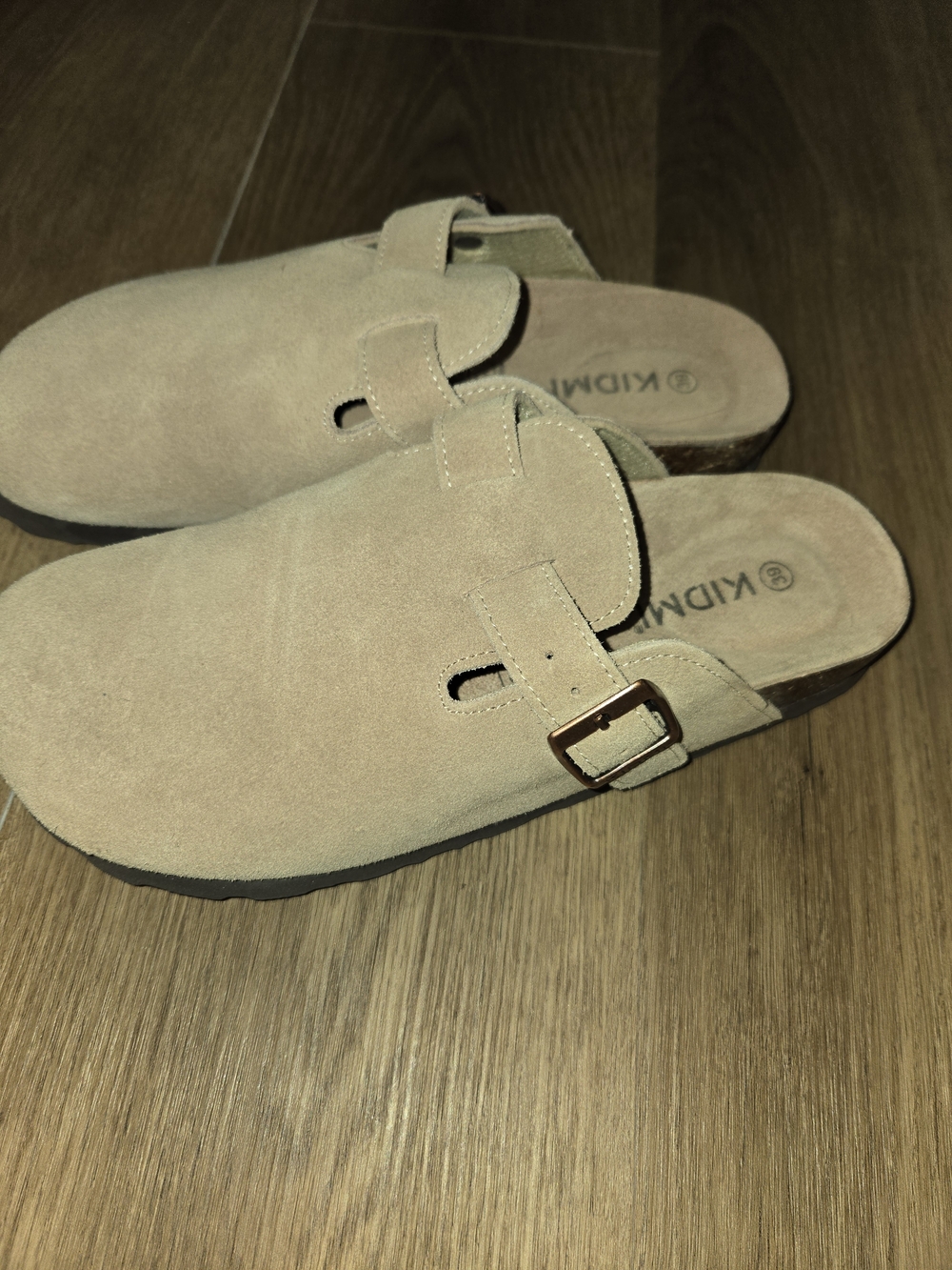 KIDMI Suede Mule Slides in Beige Size 39 6.5 - 7